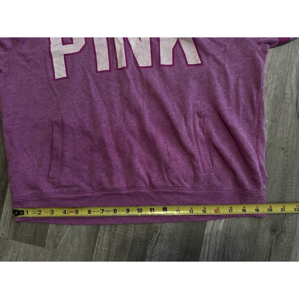 PINK Victoria's Secret Quarter Zip Pullover Sweatshirt Pink Women's Size Medium - Picture 11 of 14